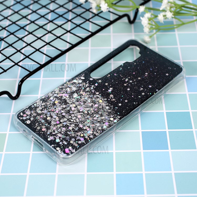 Glitter Sequins Inlaid Style TPU Shell Cover Casing for Xiaomi Mi CC9 Pro - Black-5