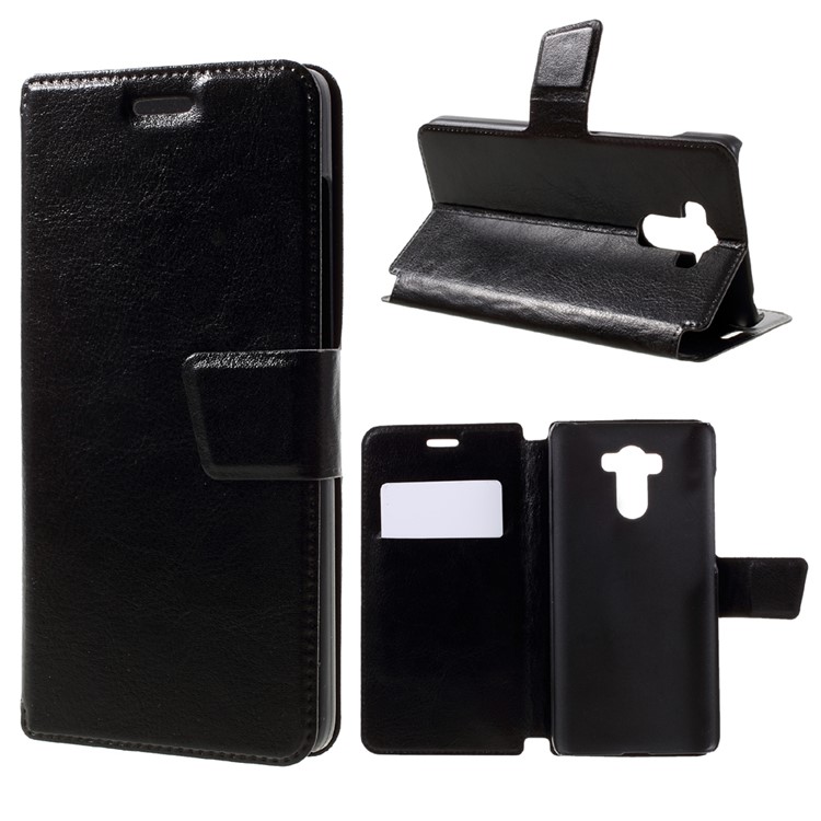 Crazy Horse Texture Card Holder Leather Cellphone Case for Xiaomi Redmi 4 - Black-1