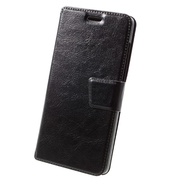 Crazy Horse Texture Card Holder Leather Cellphone Case for Xiaomi Redmi 4 - Black-3