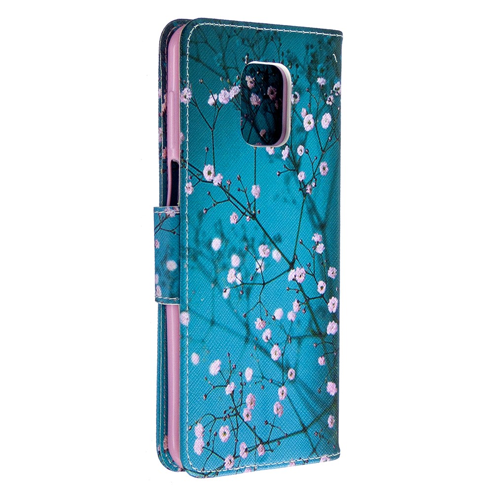 L'impression Des Motifs Étui De Protection De Portefeuille En Cuir Pour La Note Xiaomi Redmi 9 / Notes 9s / Note 9 Pro - Branches De Fleurs-7