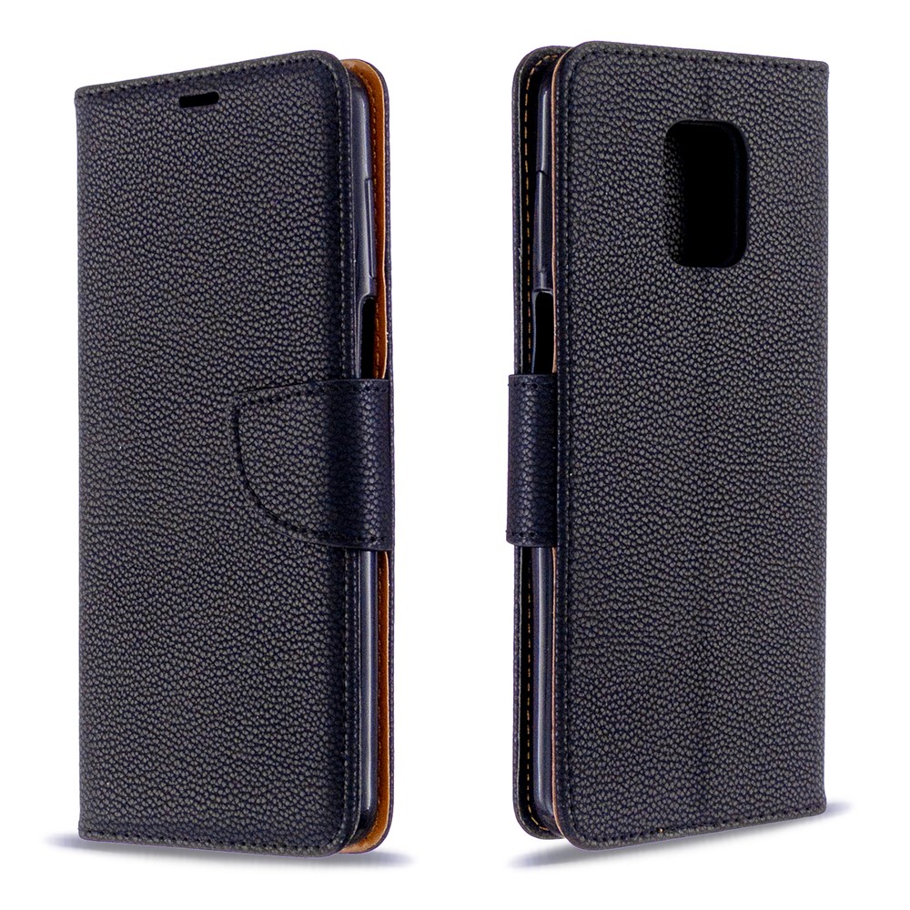 Portefeuille En Cuir De Peau Litchi Cas Stand Pour Xiaomi Redmi Note 9 Notes Pro Max / Redmi 9s / Note Redmi 9 - Noir-9