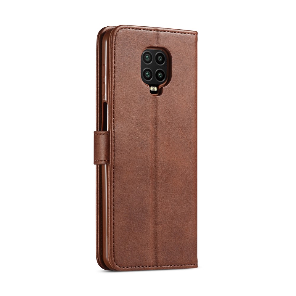 LC.IMEEKE Leather Wallet Case for Xiaomi Redmi Note 9 Pro/Note 9 Pro Max/Note 9S - Coffee-3