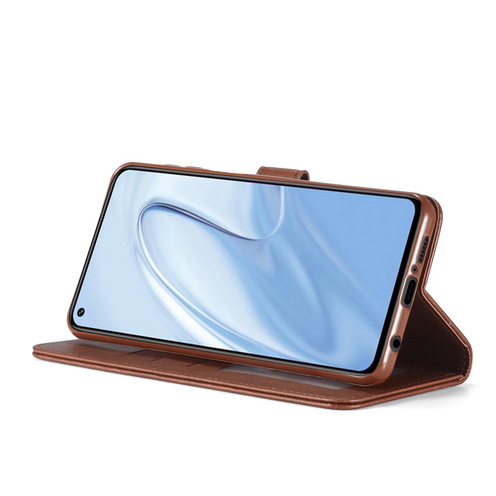 LC.IMEEKE Leather Wallet Case for Xiaomi Redmi Note 9 Pro/Note 9 Pro Max/Note 9S - Coffee-5