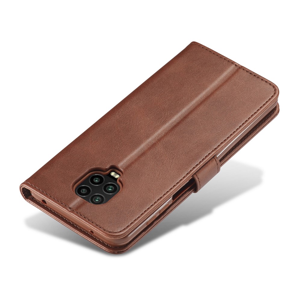 LC.IMEEKE Leather Wallet Case for Xiaomi Redmi Note 9 Pro/Note 9 Pro Max/Note 9S - Coffee-7