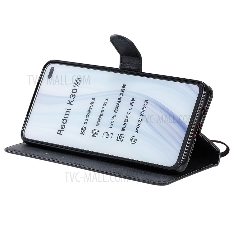 Wallet Stand Flip Leather Phone Shell for Xiaomi Redmi K30 - Black-7