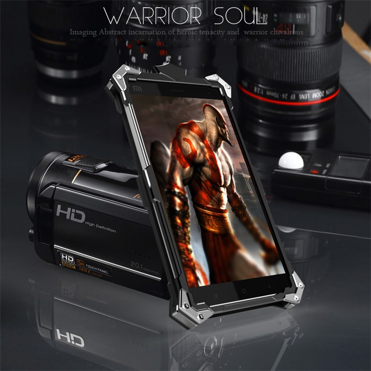 Heavy Duty Aviation Aluminum Armor Cell Phone Case for Xiaomi Redmi Note 2 - Black-2
