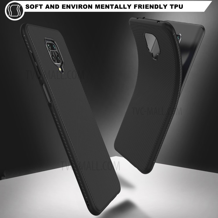 LENUO Twill Texture TPU Pour Xiaomi 9s Redmi Note / Note Redmi 9 Pro Max / Redmi Note 9 Pro - Noir-3