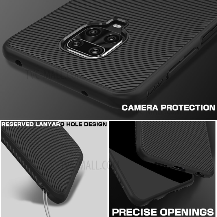 LENUO Twill Texture TPU Pour Xiaomi 9s Redmi Note / Note Redmi 9 Pro Max / Redmi Note 9 Pro - Noir-4
