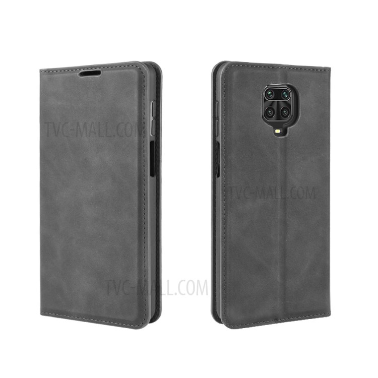 Silky Touch Auto-absorbed Flip Leather Wallet Shell Case for Xiaomi Redmi Note 9 Pro/Note 9S/Note 9 Pro Max - Black-2