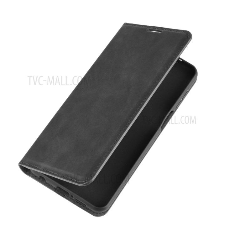 Silky Touch Auto-absorbed Flip Leather Wallet Shell Case for Xiaomi Redmi Note 9 Pro/Note 9S/Note 9 Pro Max - Black-7