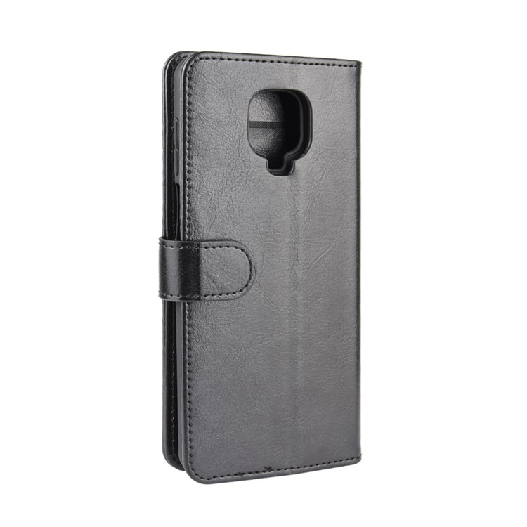 Funda de Cuero Con Cáscara de Billetera de Caballos de Locos Para Xiaomi Redmi Note 9 Pro/Note 9S/Note 9 Pro Max - Negro