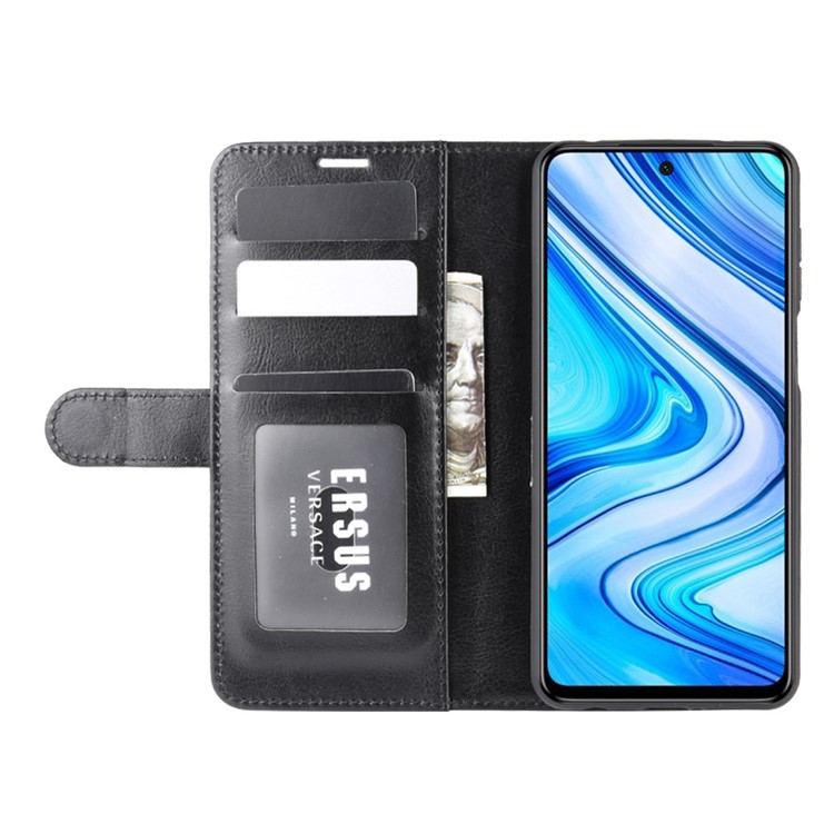 Cante Crazy Horse Wallet Custodia in Pelle Per Xiaomi Redmi Nota 9 Pro/nota 9s/nota 9 Pro Max - Nero