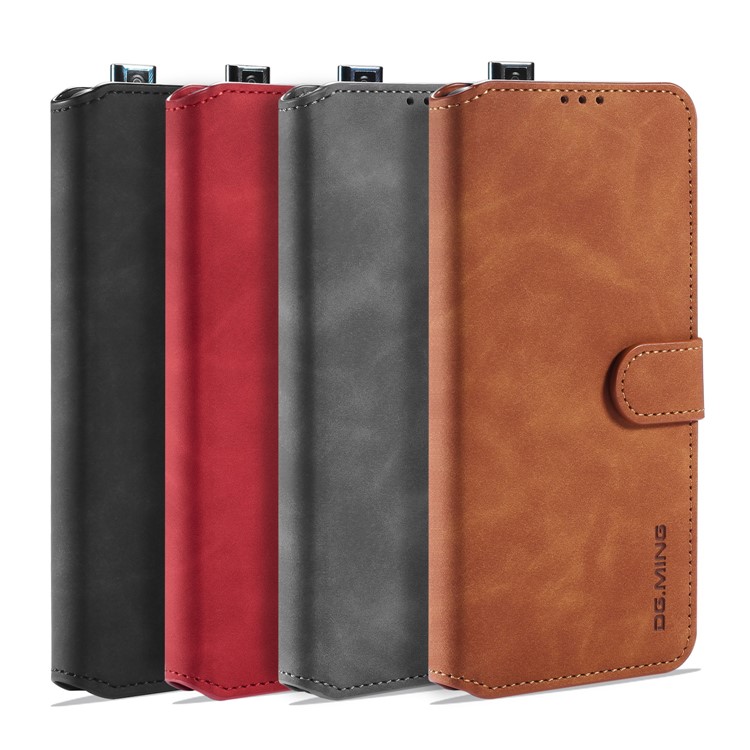 Dg. Ming Retro Style Wallet Leder Stand Hülle Für Xiaomi Redmi K30 Pro/Poco F2 Pro - Braun