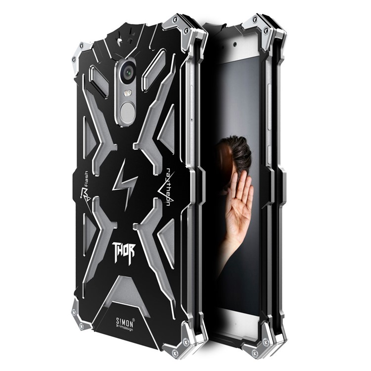 For Xiaomi Redmi Note 4 Tough Armor Aviation Aluminum Metal Mobile Phone Case - Black-1