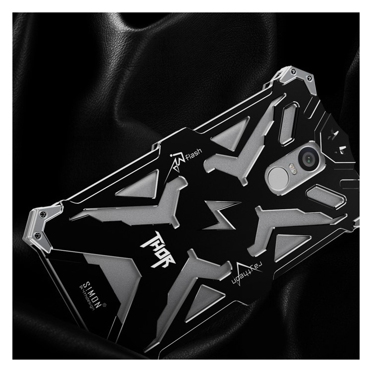 For Xiaomi Redmi Note 4 Tough Armor Aviation Aluminum Metal Mobile Phone Case - Black-2