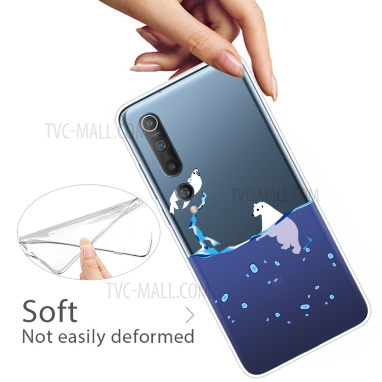 Pattern Printing IMD TPU Protective Case for Xiaomi Mi 10 - Bear-4