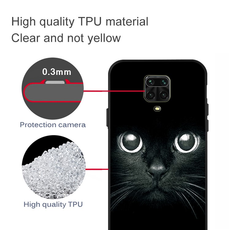 Impressão de Padrão Fosco TPU Case Acessório Para Xiaomi Poco M2 Pro/Redmi Note 9 Pro/9 Pro Max/9s - Gato-2