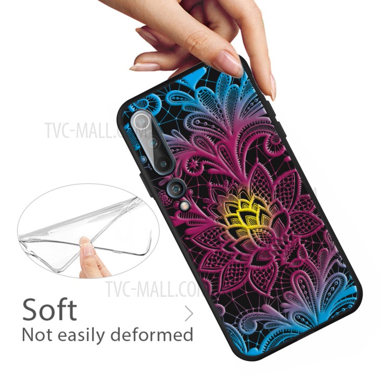 Durable Matte Pattern Printing TPU Protective Case for Xiaomi Mi 10 Pro - Beautiful Flower-3