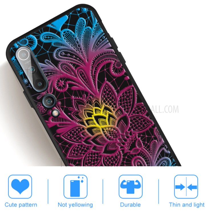 Durable Matte Pattern Printing TPU Protective Case for Xiaomi Mi 10 Pro - Beautiful Flower-4