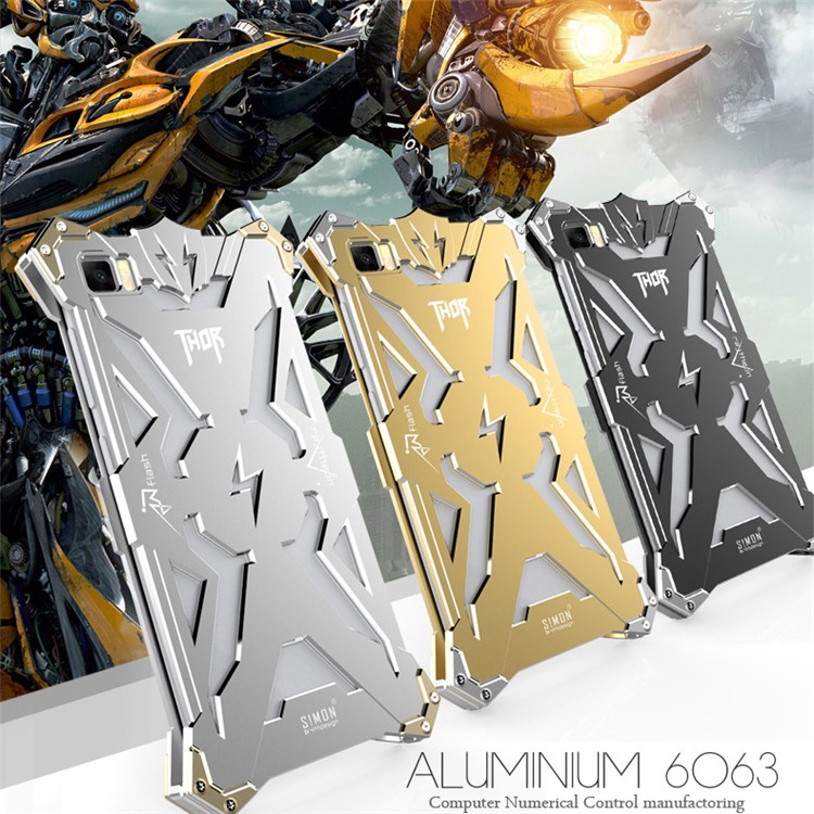 For Xiaomi 3 Mi 3 Punk Rock Aviation Aluminum Metal Armor Mobile Phone Case - Black-8