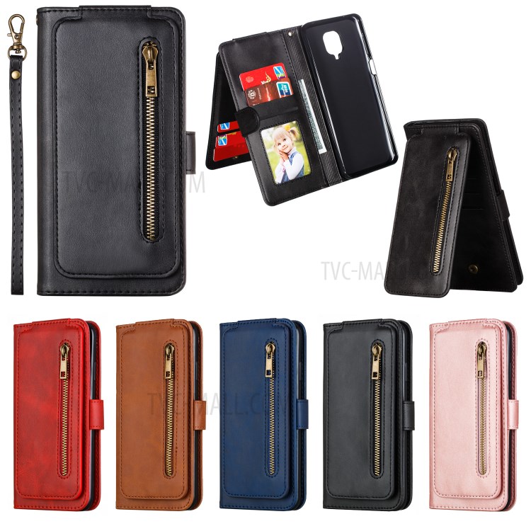 Zipper Pocket 9 Card Slots Leather Wallet Shell Case for Xiaomi Redmi Note 9 Pro/Redmi Note 9 Pro Max/Redmi Note 9S - Black-14