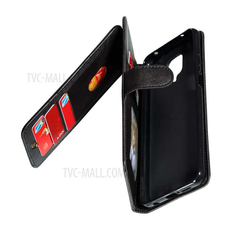 Zipper Pocket 9 Card Slots Leather Wallet Shell Case for Xiaomi Redmi Note 9 Pro/Redmi Note 9 Pro Max/Redmi Note 9S - Black-9