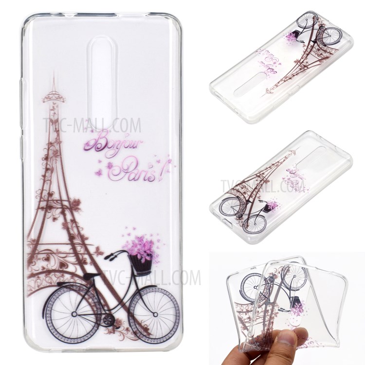 Impressão Padrão Caso De Telefone TPU Para Xiaomi Redmi K30 / X2 Poco - Torre Eiffel-1