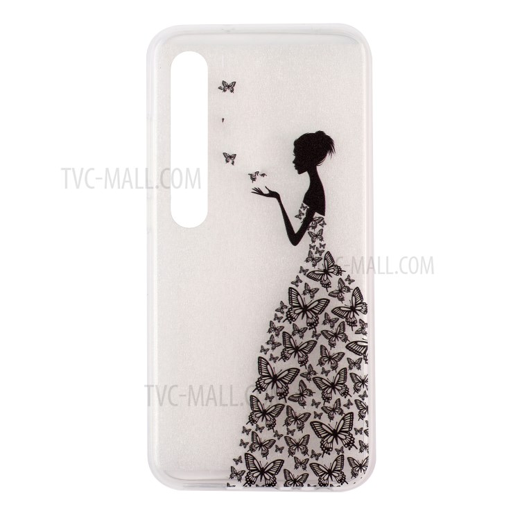 Pattern Printing Soft TPU Case Accessory for Xiaomi Mi 10 - Butterfly Girl-1