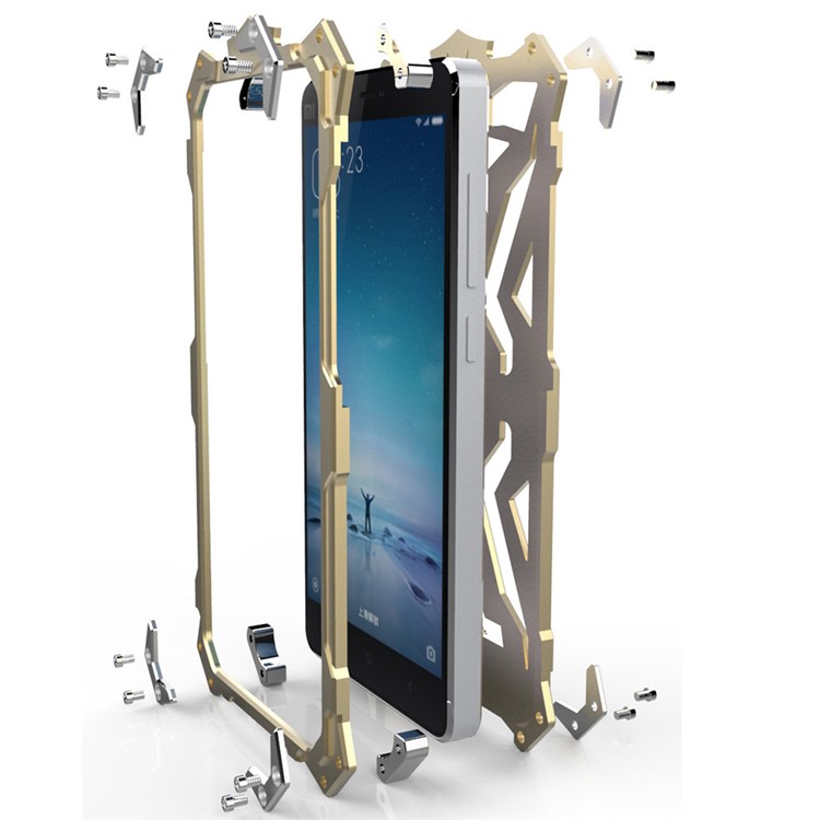 Fashion Metal Aviation Aluminum Armor Cell Phone Case for Xiaomi Mi 4c - Black-4