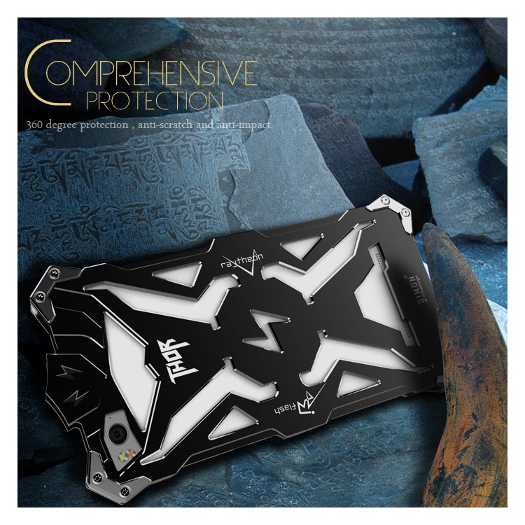 For Xiaomi Mi 4i Punk Rock Aviation Aluminum Metal Armor Mobile Case Cover - Black-2