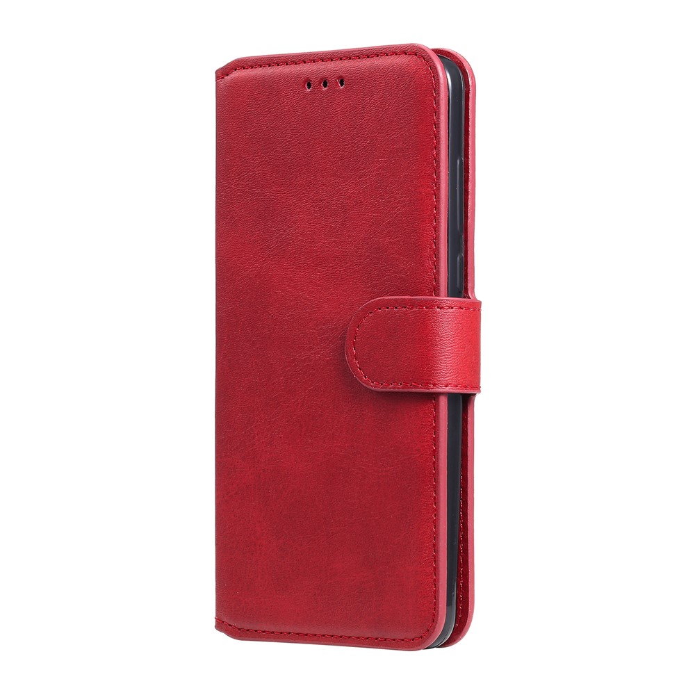 Classics PU Leather Phone Case Wallet Stand Magnetic Cover for Xiaomi Redmi Note 9S/9 Pro Max/9 Pro - Red-3