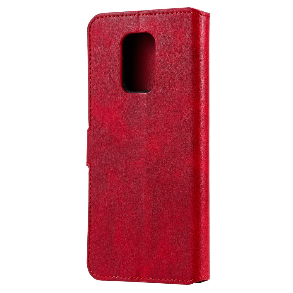 Classics PU Leather Phone Case Wallet Stand Magnetic Cover for Xiaomi Redmi Note 9S/9 Pro Max/9 Pro - Red-4