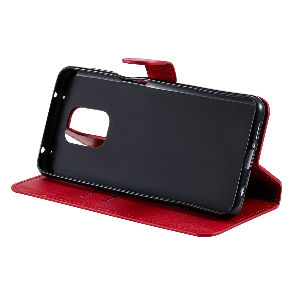 Classics PU Leather Phone Case Wallet Stand Magnetic Cover for Xiaomi Redmi Note 9S/9 Pro Max/9 Pro - Red-7