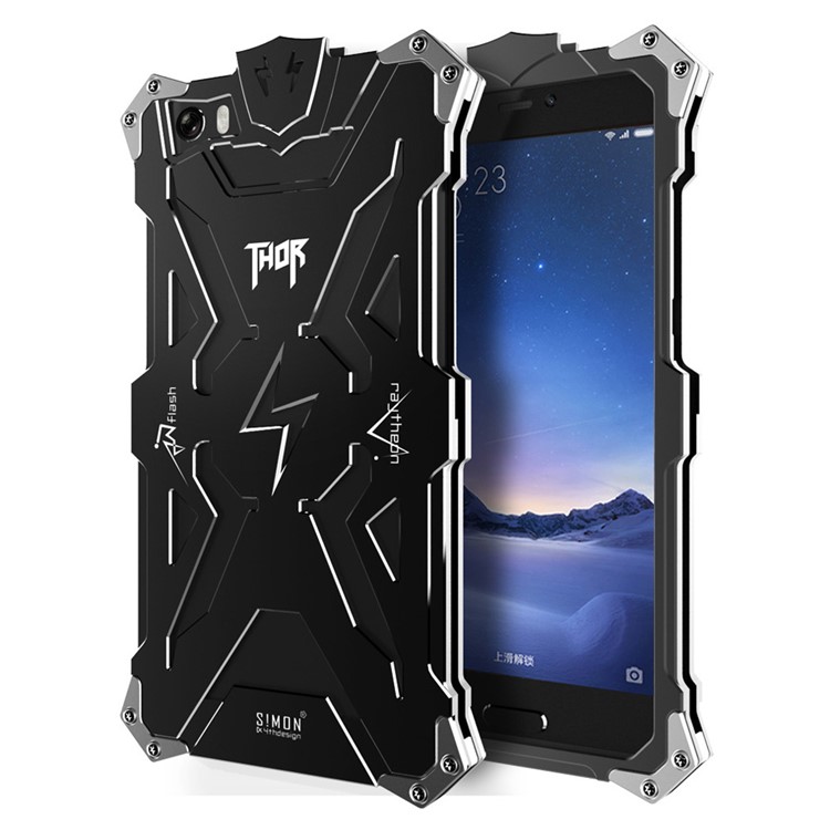 For Xiaomi Mi 5 Metal Case Punk Rock Aviation Aluminum Armor Cover - Black-1