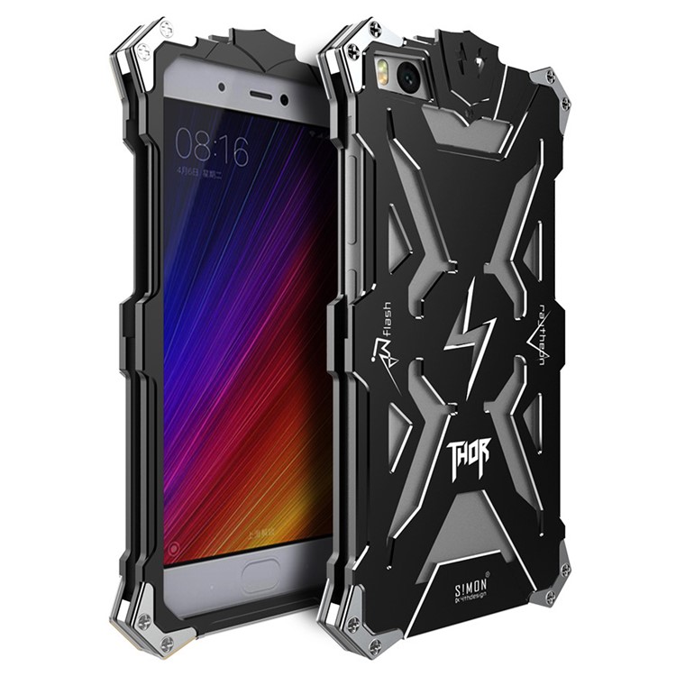 For Xiaomi Mi 5s Punk Rock Aviation Aluminum Metal Armor Phone Case Shell - Black-1