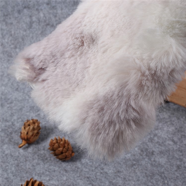 Colorful Rabbit Fur Phone Cover with Rhinestone Decor for Xiaomi Mi 5 (TPU) - Grey / White-4