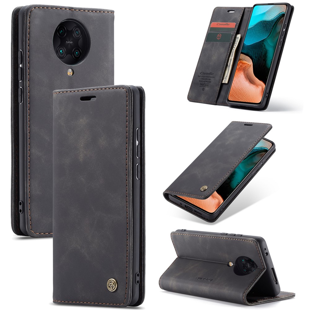 CASEME Caso De Couro Absorvida Auto-013 Série Para Xiaomi Redmi K30 Pro / Poco F2 Pro - Preto-1