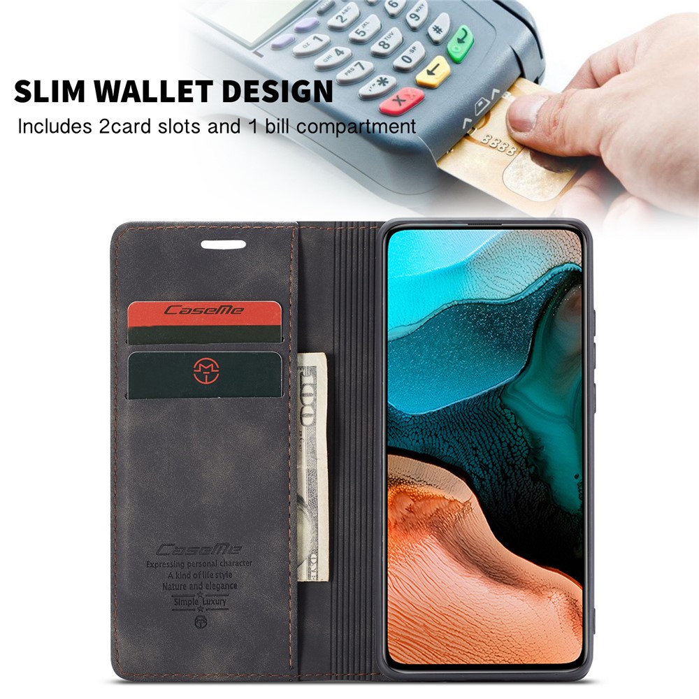 CASEME Caso De Couro Absorvida Auto-013 Série Para Xiaomi Redmi K30 Pro / Poco F2 Pro - Preto-5