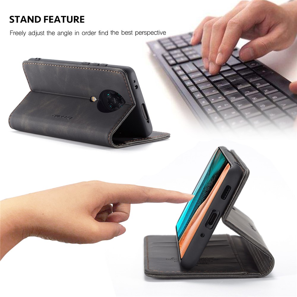 CASEME Caso De Couro Absorvida Auto-013 Série Para Xiaomi Redmi K30 Pro / Poco F2 Pro - Preto-7