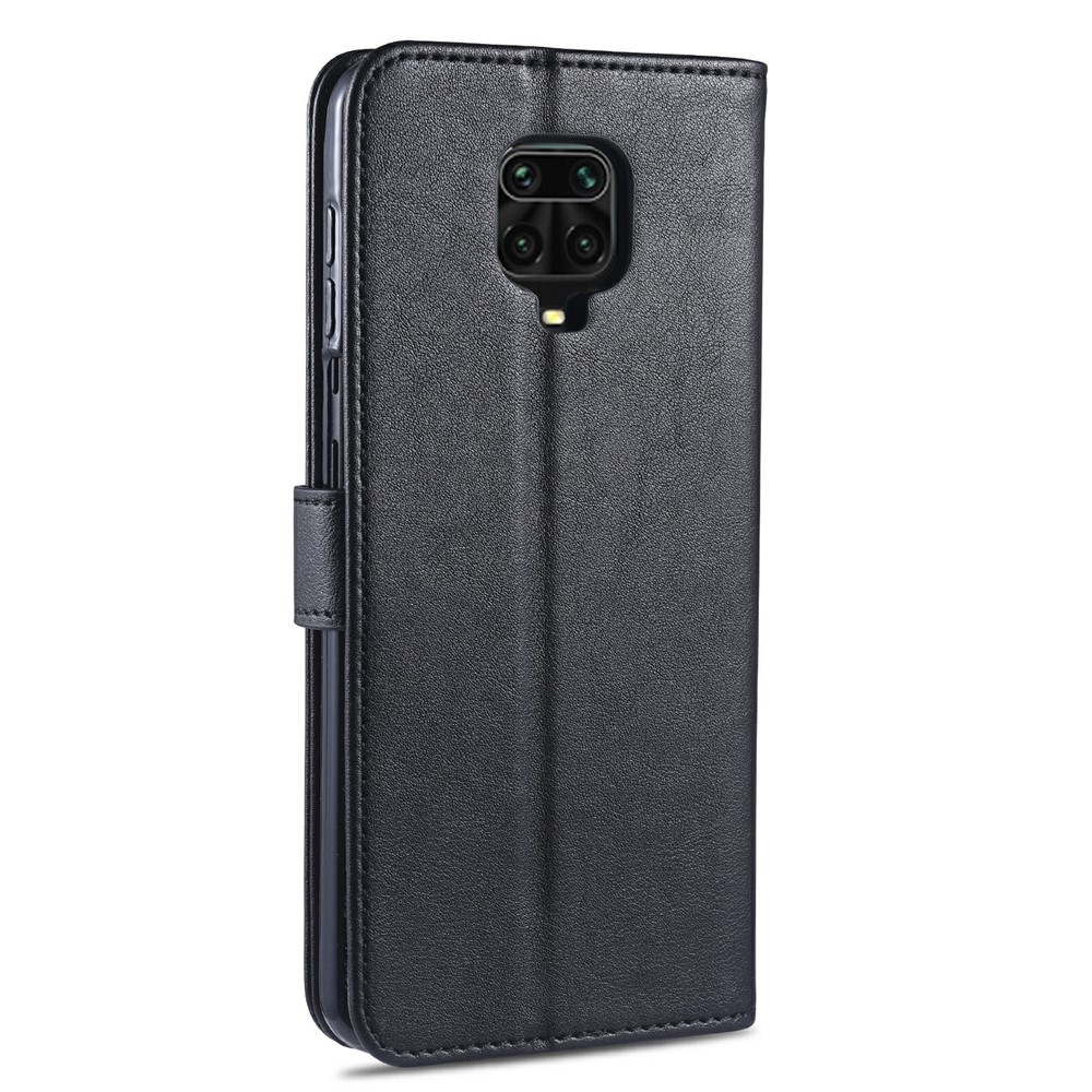 Capa Telefônica de Couro AZNS Para Xiaomi Poco M2 Pro/Redmi Note 9 Pro/Redmi Note 9 Pro Max/Redmi Nota 9s - Preto