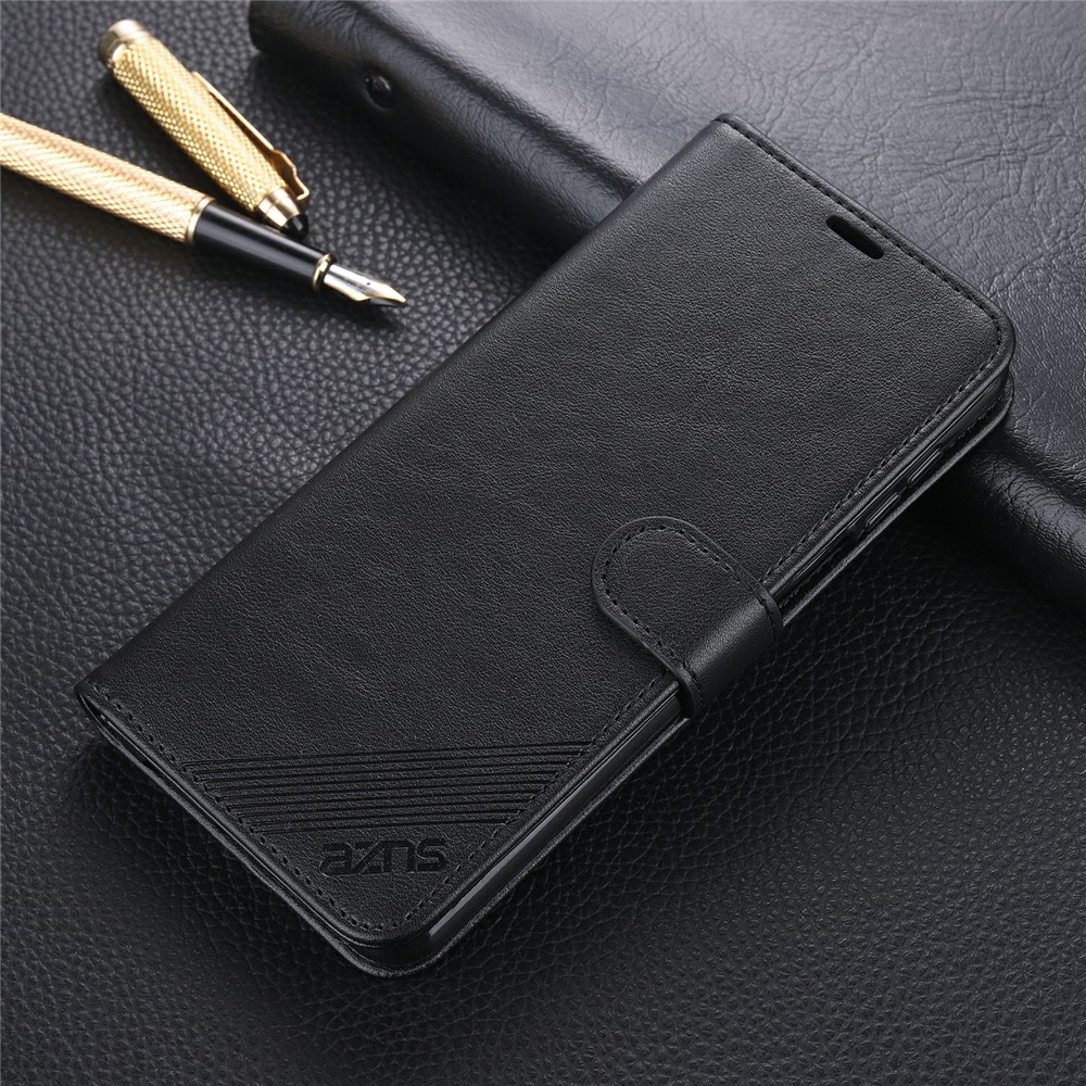 Case de Teléfono Elegante de Cuero AZNS Para Xiaomi Poco M2 Pro/Redmi Note 9 Pro/Redmi Note 9 Pro Max/Redmi Note 9s - Negro