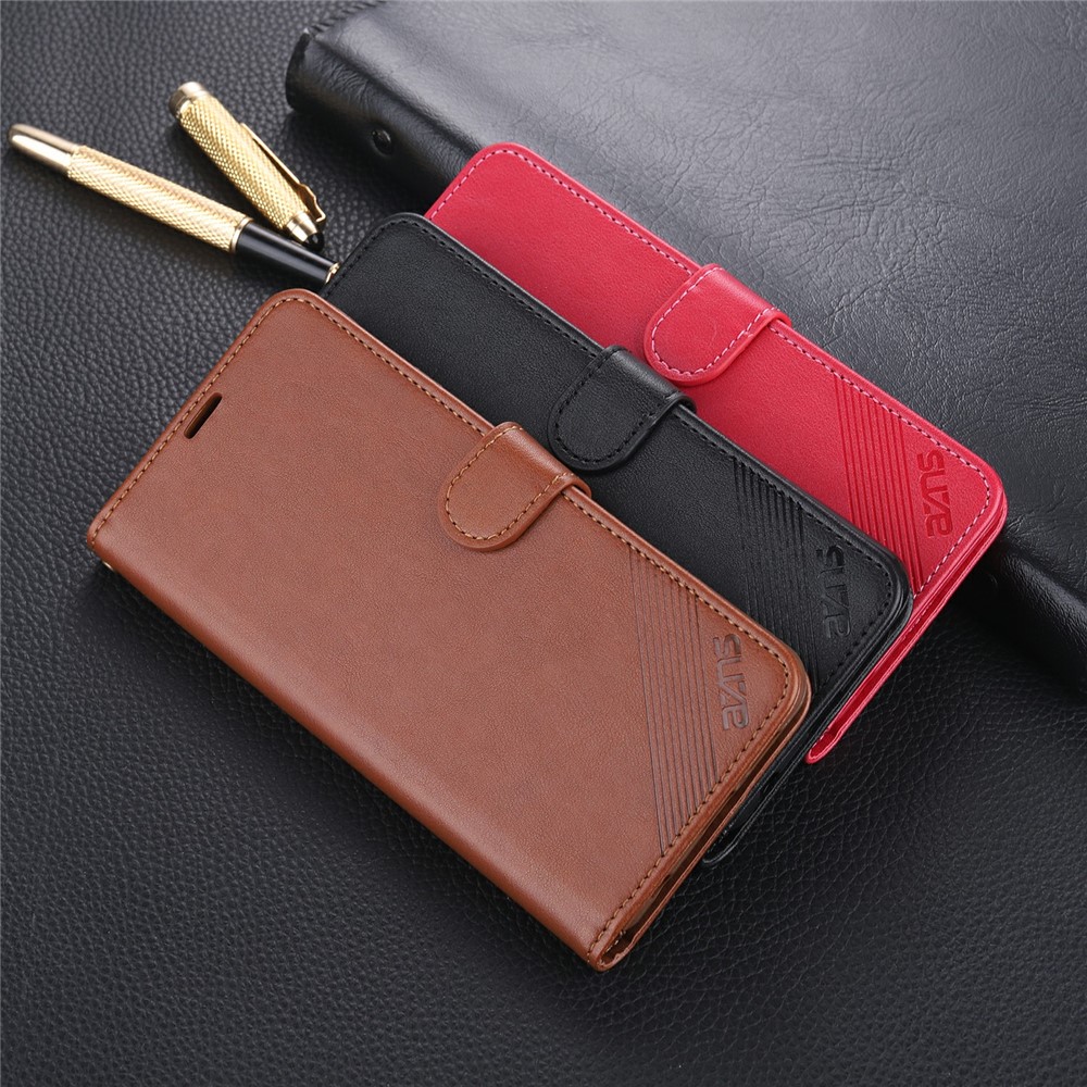 Azns Leather Styly Phone Case Для Xiaomi Poco M2 Pro/Redmi Note 9 Pro/Redmi Note 9 Pro Max/Redmi Note 9s - Черный