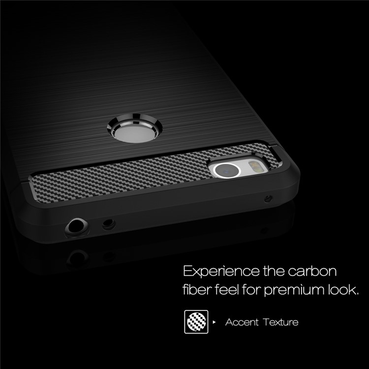 Carbon Fibre Brushed TPU Case for Xiaomi Mi 4S - Black-3