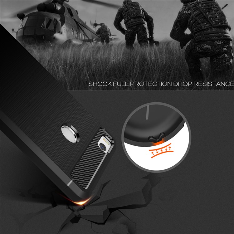 Carbon Fibre Brushed TPU Case for Xiaomi Mi 4S - Black-5