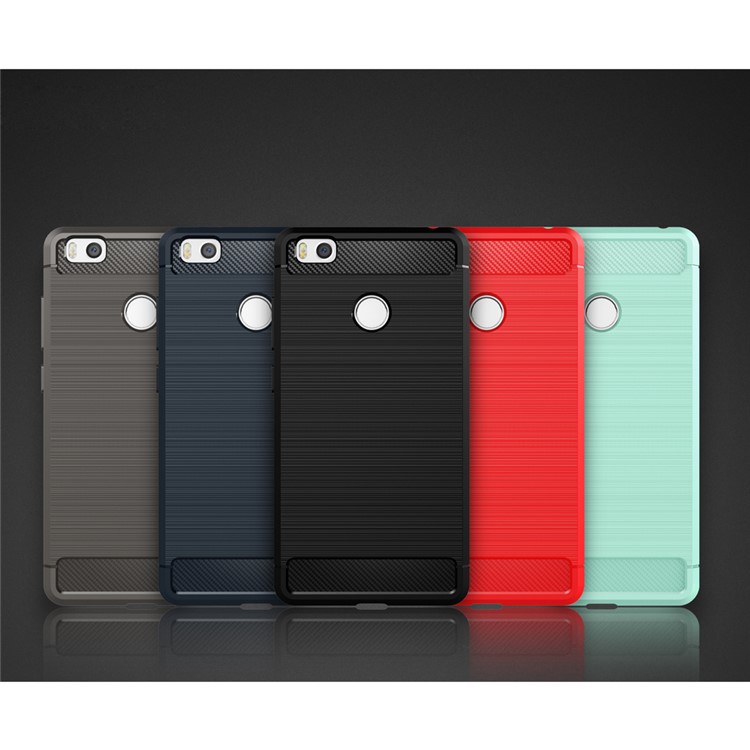 Carbon Fibre Brushed TPU Case for Xiaomi Mi 4S - Black-9