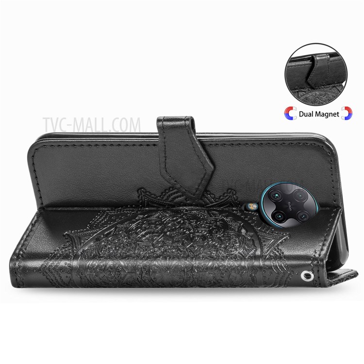 Embossed Mandala Flower Leather Case for Xiaomi Redmi K30 Pro/Redmi K30 Pro Zoom - Black-11