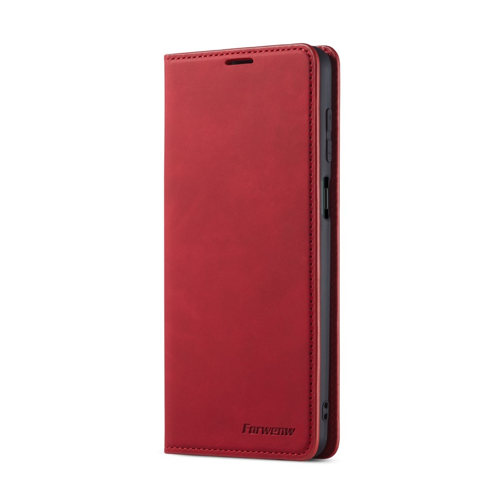 Forwenw Fantasy Series Silky Touch Funda De Cuero Para Xiaomi Redmi Note 9 Pro / Note 9 Pro Max / Note 9S - Rojo-2