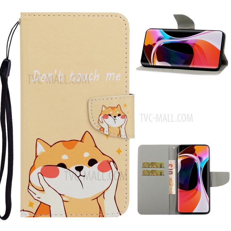 Pattern Printing Magnetic Leather Wallet Stand Case with Strap for Xiaomi Mi 10/10 Pro- Cartoon Animal-1