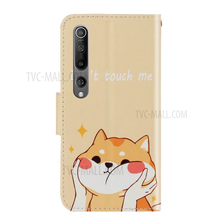 Pattern Printing Magnetic Leather Wallet Stand Case with Strap for Xiaomi Mi 10/10 Pro- Cartoon Animal-3