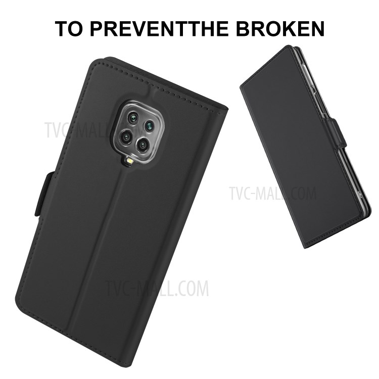 PU Leather Card Slots Stand Mobile Phone Shell for Xiaomi Redmi Note 9 Pro/9 Pro Max/9S - Black-5